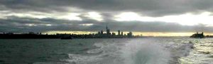 NEW ZEALAND Auckland leaving boat dusk
