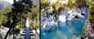 NEW ZEALAND Blue Pools swing bridge