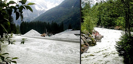 FRANCE Chamonix 056 chalky river collage